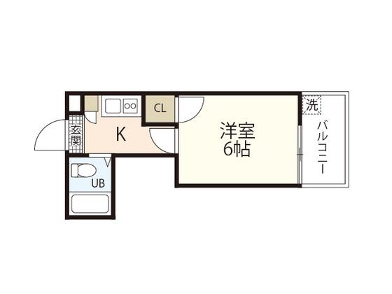 舟入ビル(1K/4階)の間取り写真