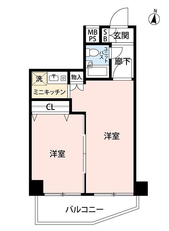 クリオ妙蓮寺弐番館(2K/3階)の間取り写真