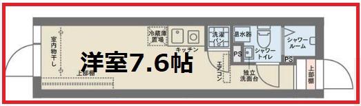 ココフラット北千住サウス(ワンルーム/4階)の間取り写真