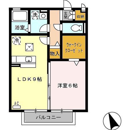 ブランドール(1LDK/2階)の間取り写真