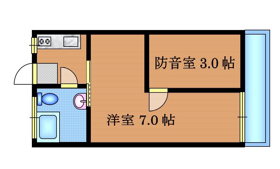 OGAWAコーポ(1SK/2階)の間取り写真