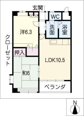 CASA PRECIO(2LDK/3階)の間取り写真
