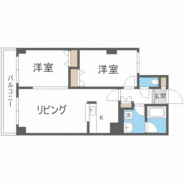 コンフォリア北三条(2LDK/10階)の間取り写真