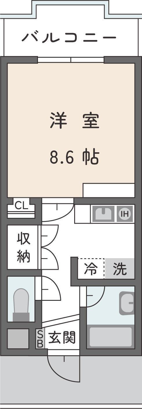 アイビス小絹(1K/3階)の間取り写真