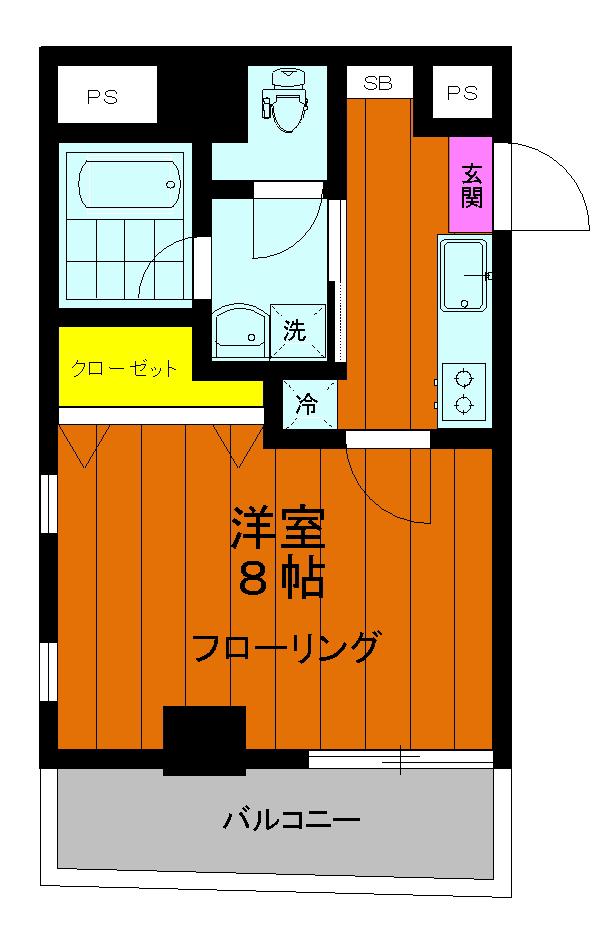 プエルト小金井(1K/3階)の間取り写真