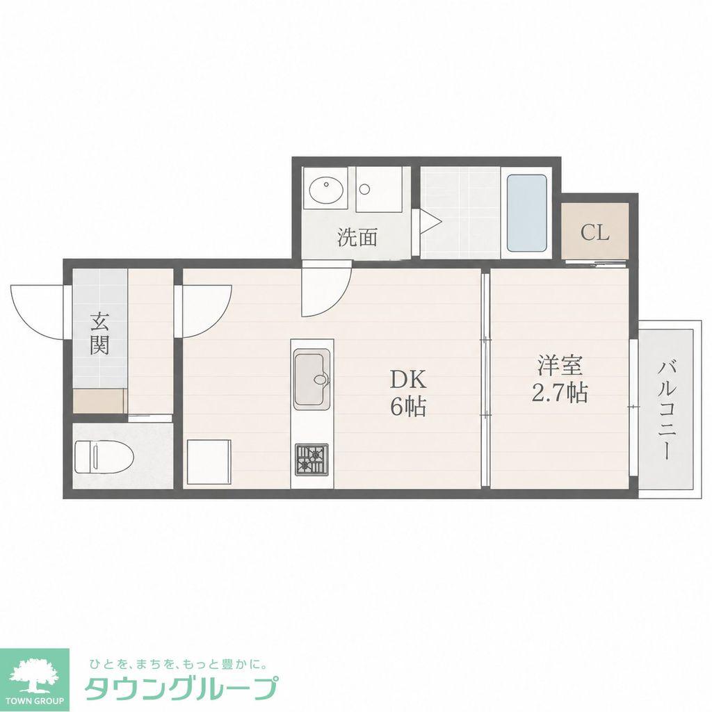 太子堂AP(1DK/1階)の間取り写真