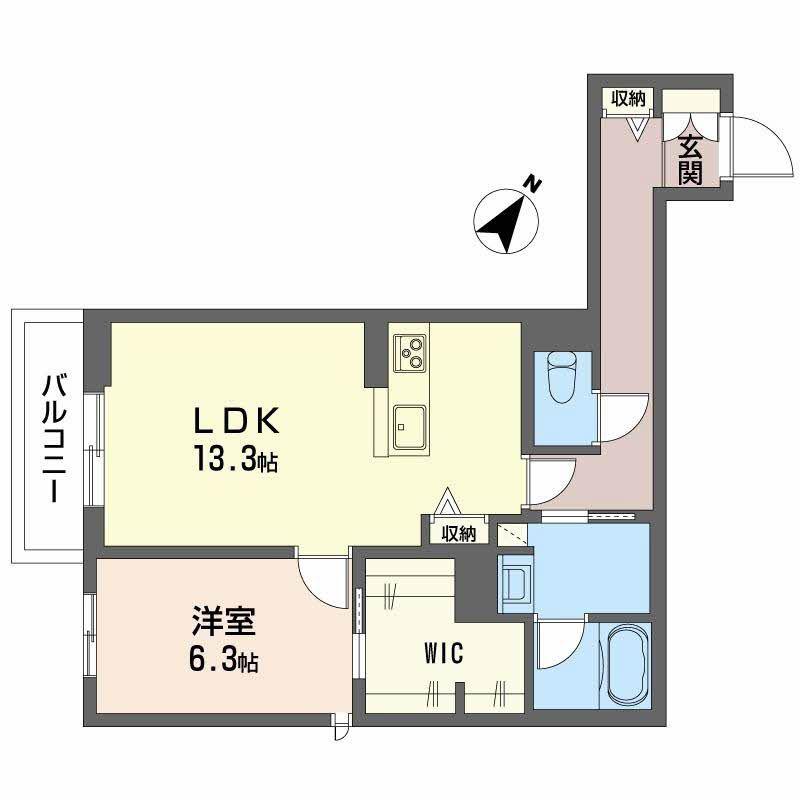 プレアデス(1LDK/2階)の間取り写真