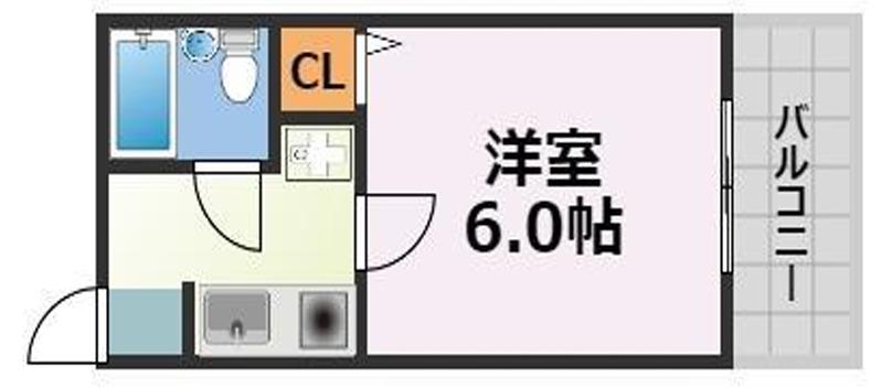 3104ビル(1K/5階)の間取り写真