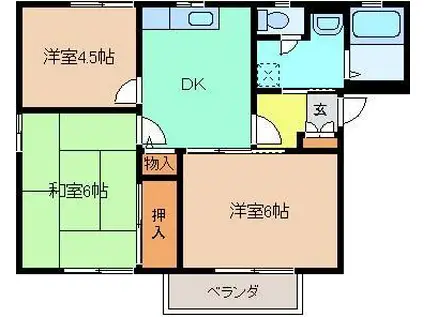 ネオ・リファインドII(3DK/2階)の間取り写真