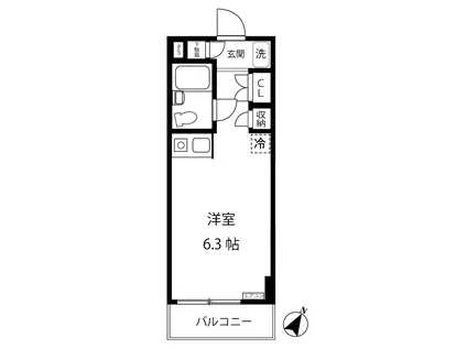 プラザUSA柿生(ワンルーム/2階)の間取り写真