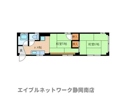 伊藤ハイツ(2K/2階)の間取り写真