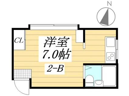 アーバンハイツ(ワンルーム/2階)の間取り写真
