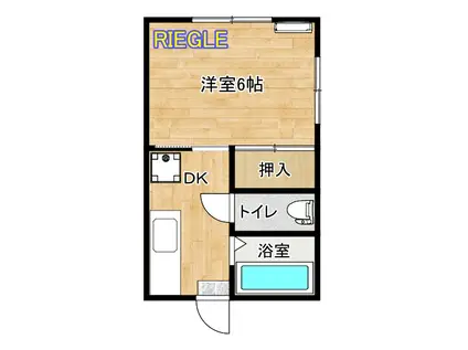 花菜ハイツ(1DK/1階)の間取り写真