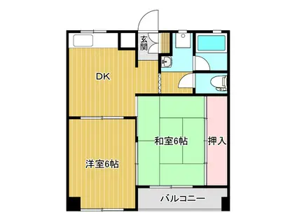 サンライフ竹尾(2DK/3階)の間取り写真