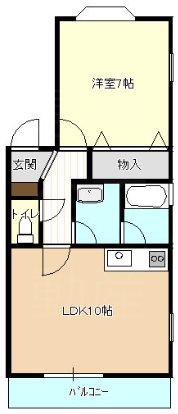 遠州鉄道 曳馬駅 徒歩13分 2階建 築31年(1LDK/1階)の間取り写真