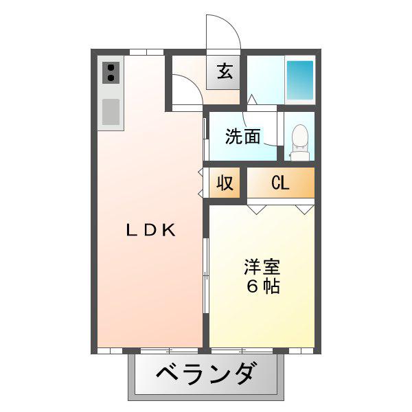 パナハイツマロン(1LDK/2階)の間取り写真