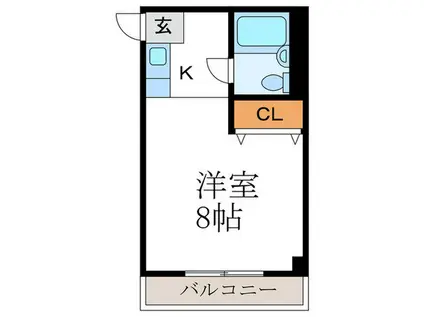 カーサ カリーナ(1K/3階)の間取り写真