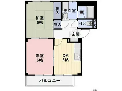 ELAN BITAL(2DK/2階)の間取り写真