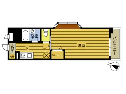 サニーパレス車木(1K/5階)の間取り写真