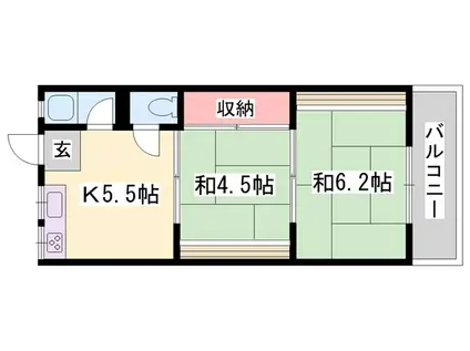 鳳アパート(2K/1階)の間取り写真