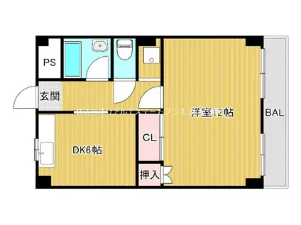 浅田センチュリーマンションI(1DK/2階)の間取り写真