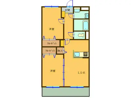 ベルメゾン東光台(2LDK/3階)の間取り写真