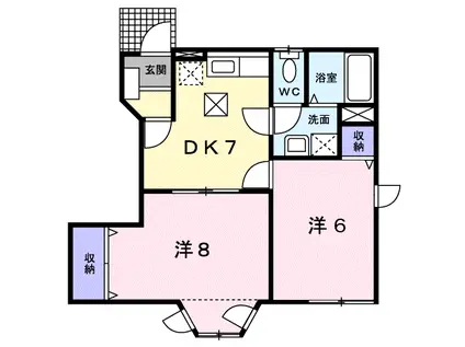 リビエラOSADA I(2DK/1階)の間取り写真