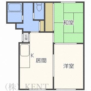 エナージ南山の手(2DK/3階)の間取り写真