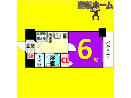 プレサンス泉シティアーク(1K/3階)の間取り写真