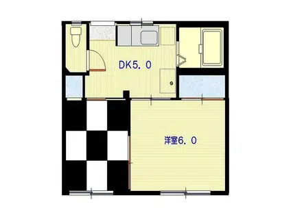 コーポ永田 A棟(2DK/2階)の間取り写真