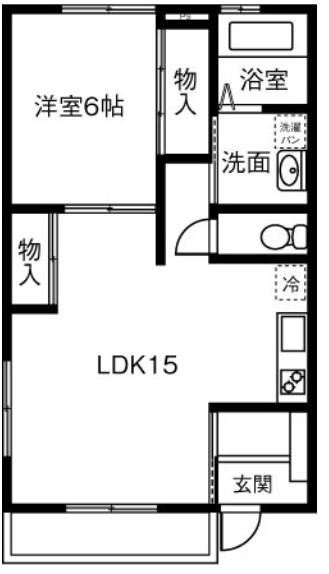 ノーザンヒルズ(1LDK/2階)の間取り写真