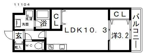 ステラウッド古市II(1LDK/1階)の間取り写真