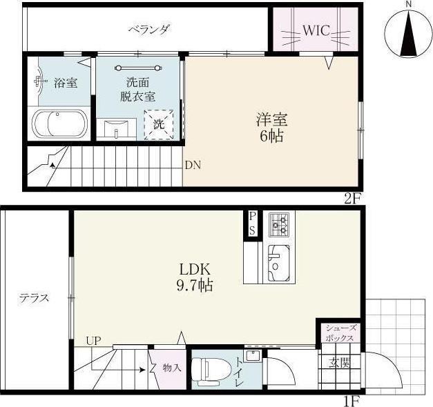 プレミアム諸富(1LDK/2階)の間取り写真
