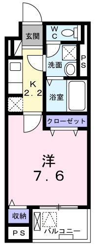 ブルーローズ(1K/3階)の間取り写真