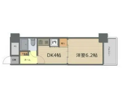 ダイアパレス大手町第Ⅲ(1DK/5階)の間取り写真