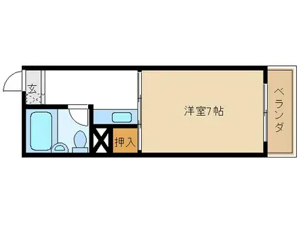 メゾンヤマモト(1K/2階)の間取り写真