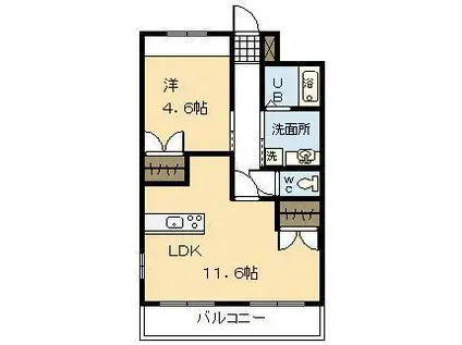 LUCE DEL SOLE(1LDK/1階)の間取り写真