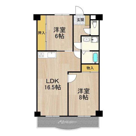 パレーシャル21(2LDK/4階)の間取り写真