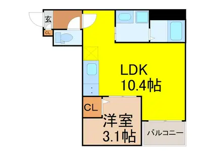 JACK SHIBA I(1LDK/3階)の間取り写真