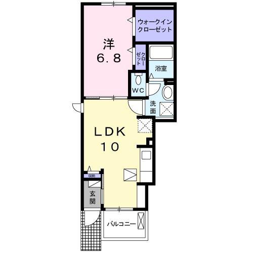 アクラス岸和田(1LDK/1階)の間取り写真