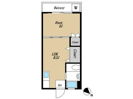 マンション アイ 第1(1LDK/2階)の間取り写真