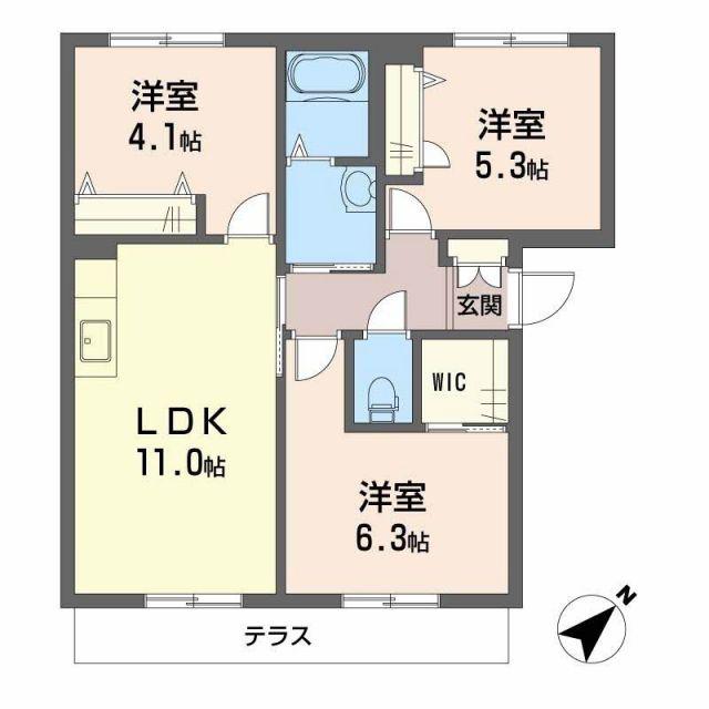 メゾン・ド・エムズII(3LDK/2階)の間取り写真