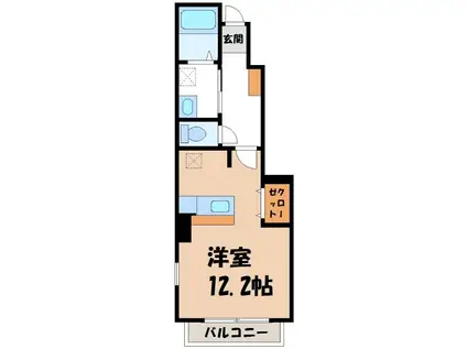 アンデスI(ワンルーム/1階)の間取り写真