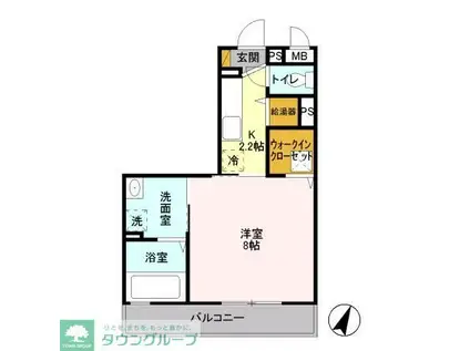 ピラタス X(1K/1階)の間取り写真