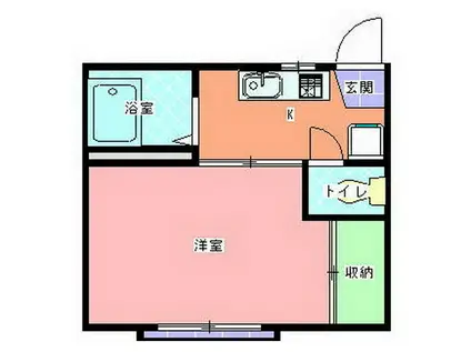 錦ハイツB棟(1K/2階)の間取り写真