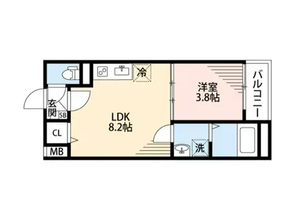 MAXIV CITY大阪吹田(1LDK/1階)の間取り写真