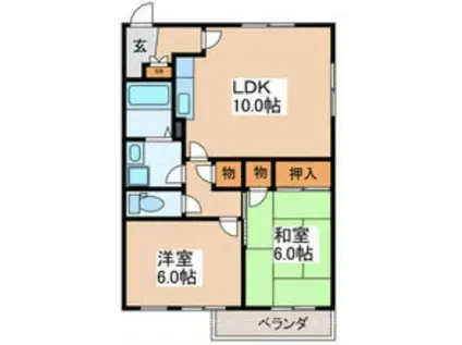 メゾン信貴(2LDK/2階)の間取り写真