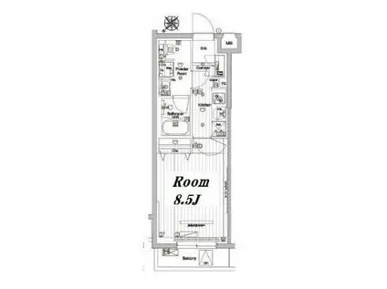メイクスデザイン参宮橋(1K/2階)の間取り写真