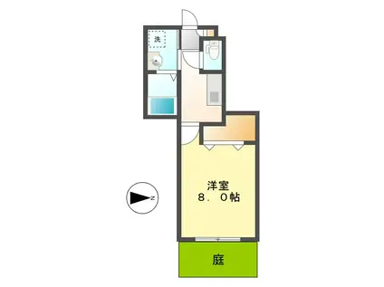 EL VITA(1K/1階)の間取り写真