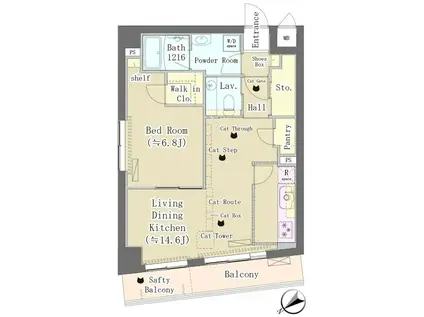 MAISON DE TAKAYA(1LDK/4階)の間取り写真